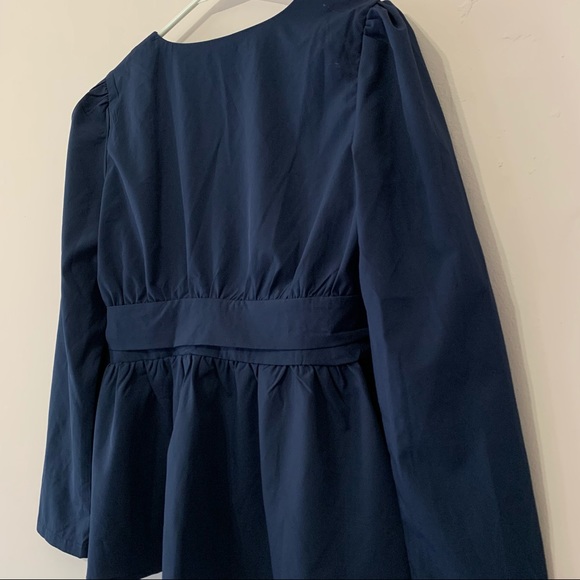 🧡3/$30 SHEIN Navy Blue Peplum Top Size Small - Picture 9 of 14